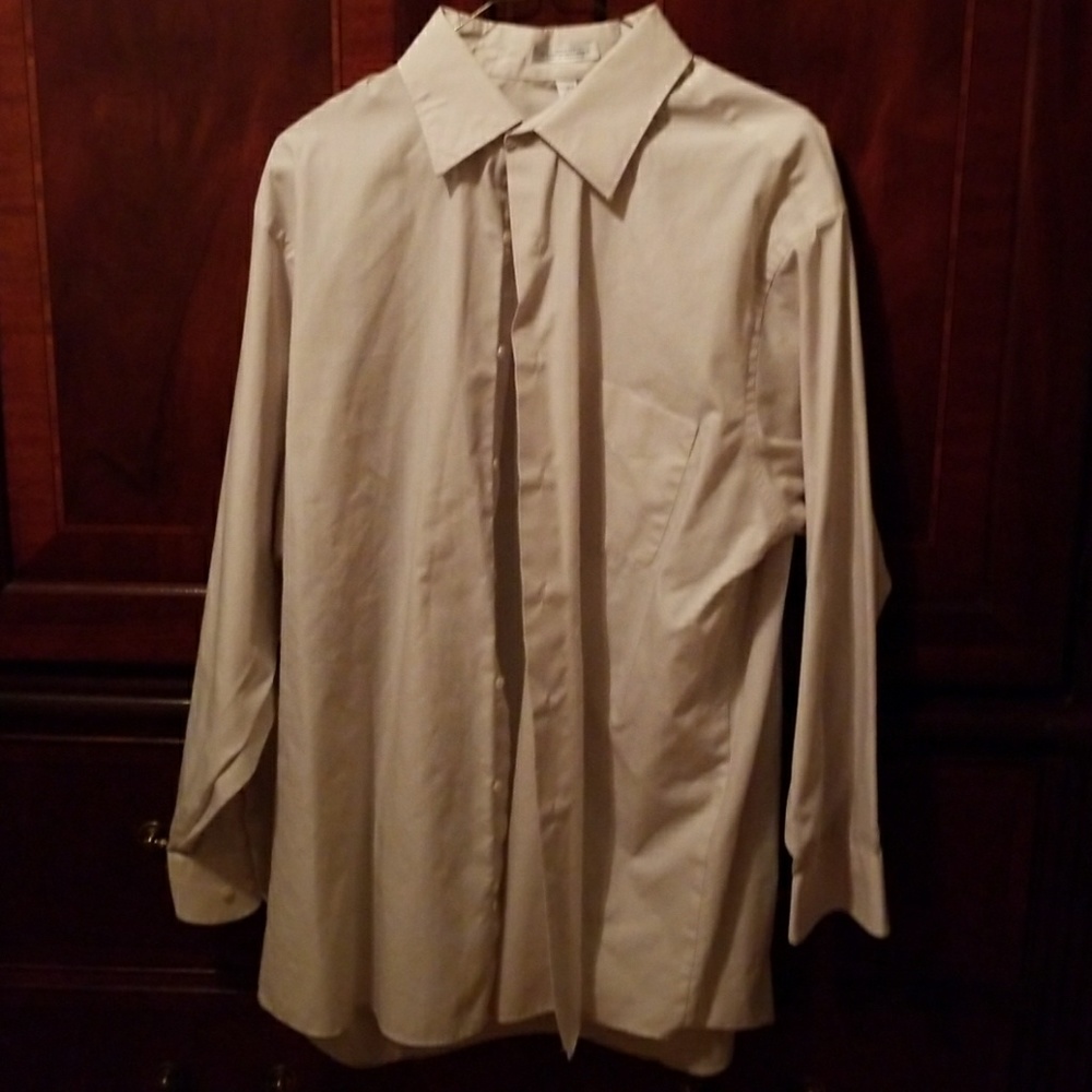 Geoffrey Beene XL 17 32/33 Cream Dress Shirt